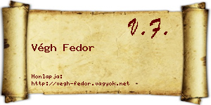 Végh Fedor névjegykártya